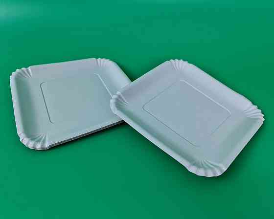 Бумажная тарелка 100шт  21*21см Белая (1 пачка) Харьков