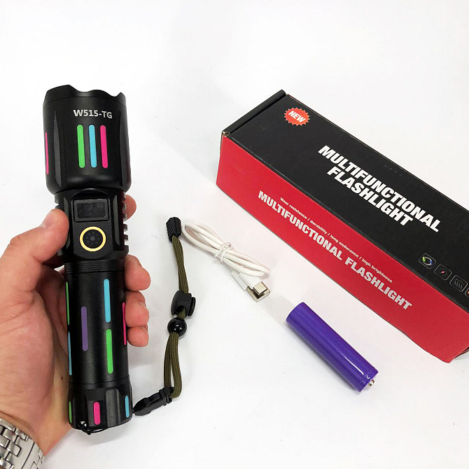 Портативный светодиодный фонарь с зарядкой W515-PM10-TG, Мощный фонарь для рыбалки JU-35 Львов - изображение 5