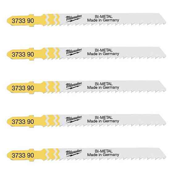 Полотна для лобзика T101BF Bi-Metal MILWAUKEE, 75мм/ крок зуба 4, (5шт), (деревина, чистий різ) Одеса