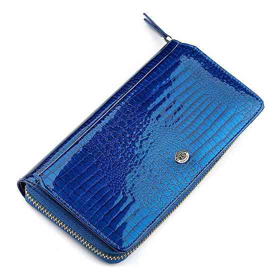 Гаманець жіночий лакований Синій (ST Leather) Київ
