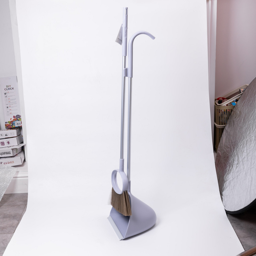 Yiwu Набір віник і совок на довгій ручці для підлоги 25×25×95 (см) Фіолетовий HP-45-1V Коломия - фото 5