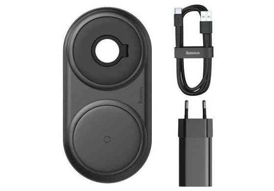 Бездротовий зарядний пристрій Baseus Planet 2 in 1 Чорний (WXPL-B01) Київ