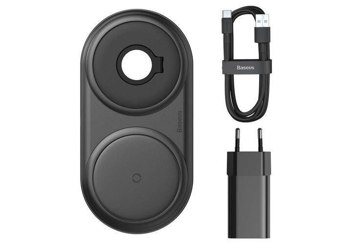 Бездротовий зарядний пристрій Baseus Planet 2 in 1 Чорний (WXPL-B01) Київ - фото 5