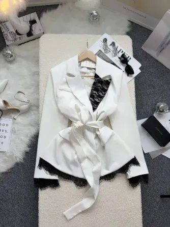 Жіночий піджак з мереживом коричневий білий чорний Одеса