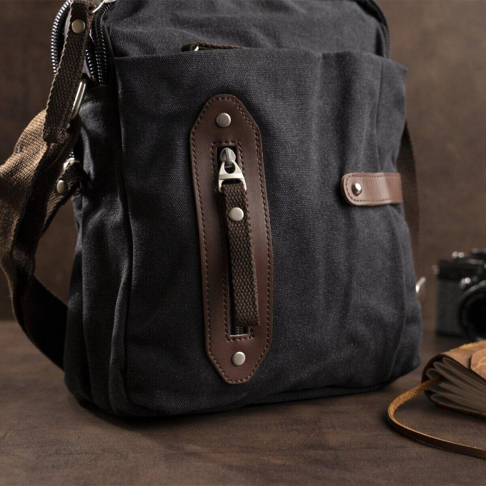 Сумка вертикальная текстильная Vintage 20079 Черная Киев - изображение 2