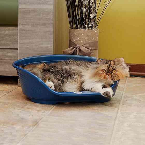 Пластиковий лежачик для собак і кішок Ferplast Siesta Deluxe (Ферпласт Сеєста Деллюкс) 49 х 36 x h 17.5 см - 2, Синій Запоріжжя
