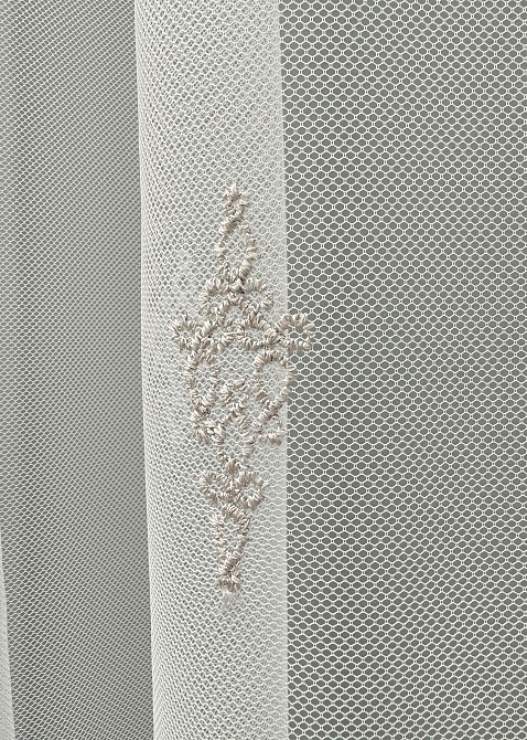 Тюль VR-Textil 1472т Грек-сітка з вишивкою Молочний з пудровим 300х250 см (40-186) Київ - фото 7