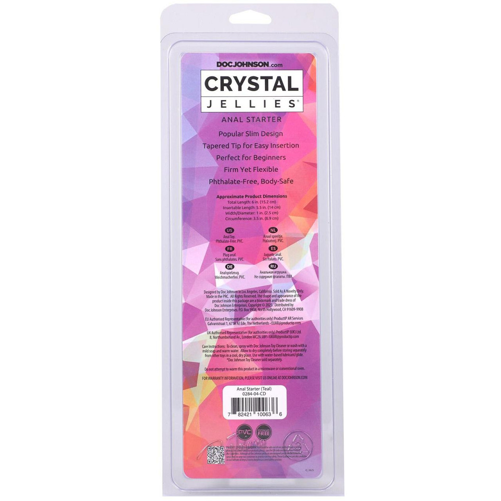 Дилдо Doc Johnson Crystal Jellies - Anal Starter - 5.5 Inches -  Teal Sex Aura Киев - изображение 3