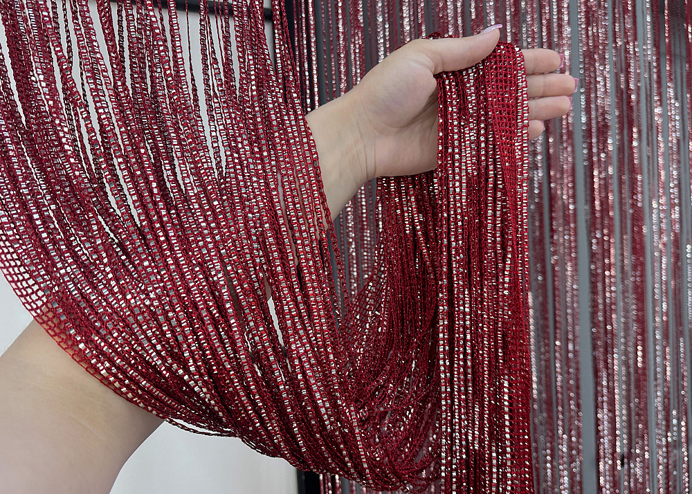 Шторы-нити Rovi Premium с люрексом Бордовый 300х300см 1 шт (61-117) Киев - изображение 6