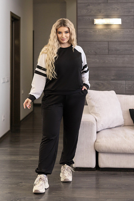 Прогулянковий костюм у спортивному стилі "Marvin" | Норма і батал Чорний, 46-48 Київ - фото 4