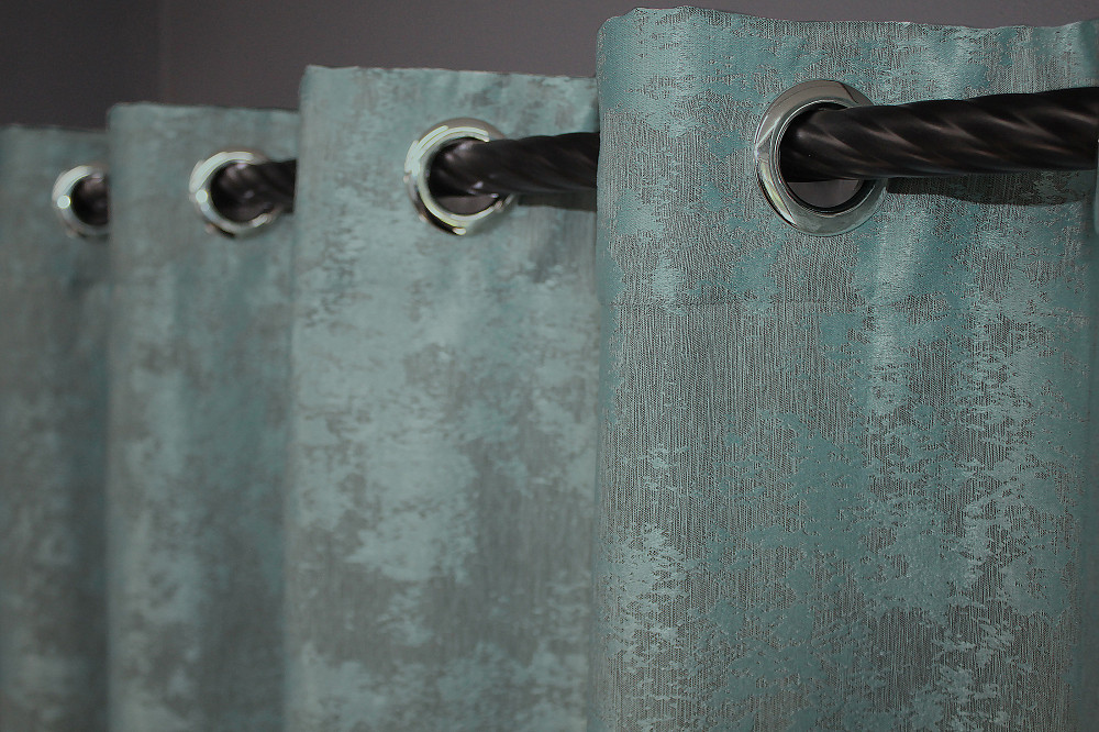 Комплект штор на люверсах VR-Textil Жаккард Sultan XO № 1148ш Бирюзово-серый 150х250 см 2 шт (37-0093) Киев - изображение 8