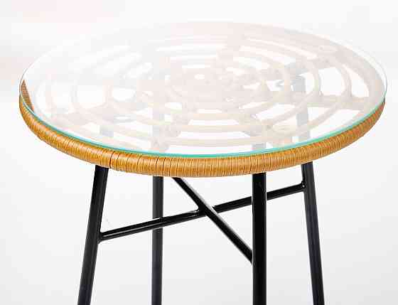 Садовий стіл Mayan Скло Ротанг Латте Київ