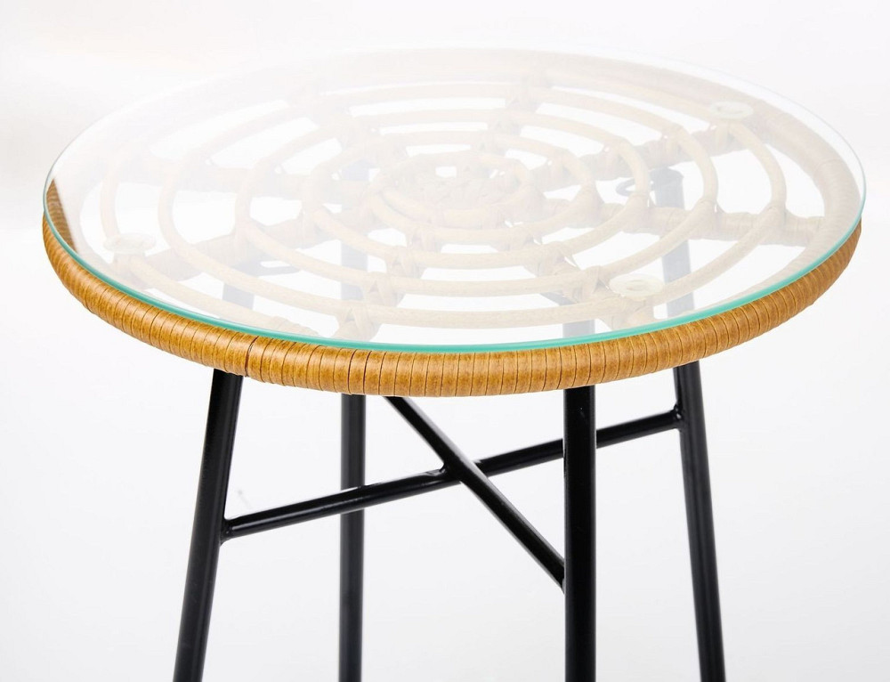 Садовий стіл Mayan Скло Ротанг Латте Київ - фото 4