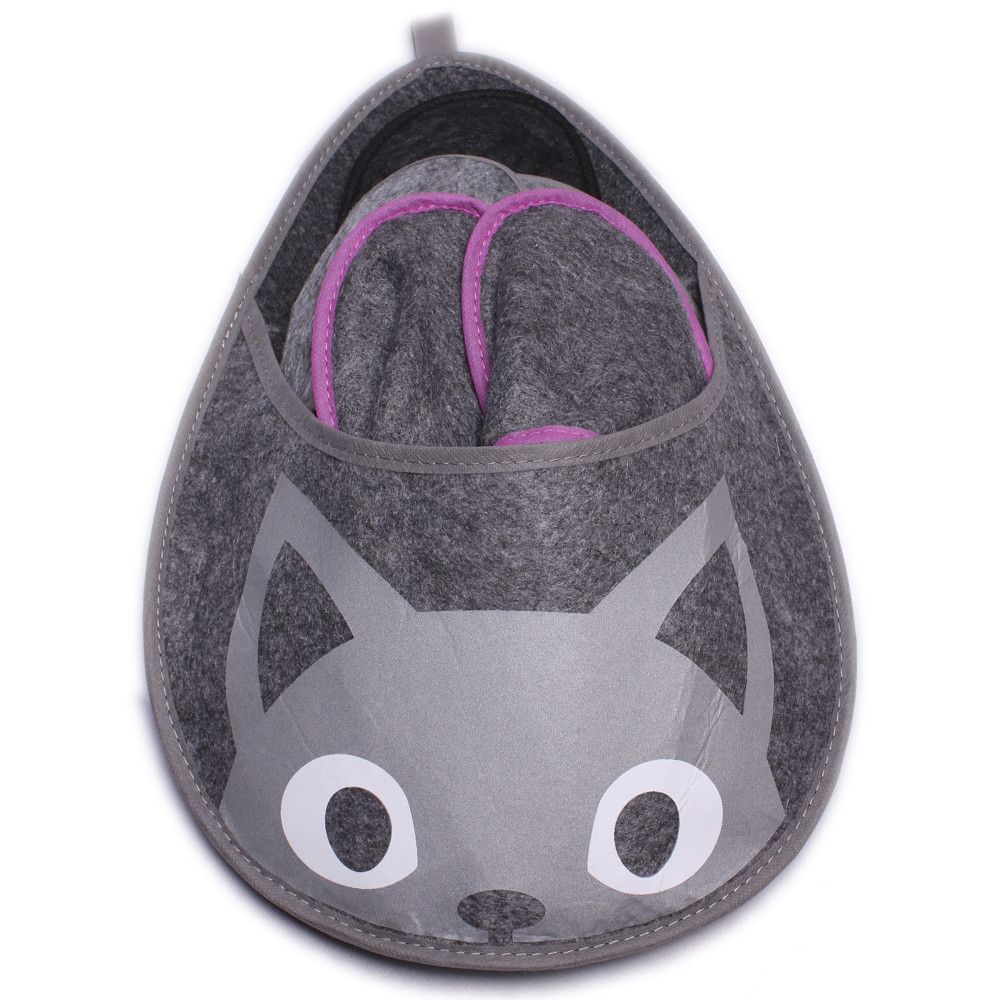 Гостьові капці фетрові набір 5 в 1 "Котик", 5 пар капців у великому капці Одеса - фото 1