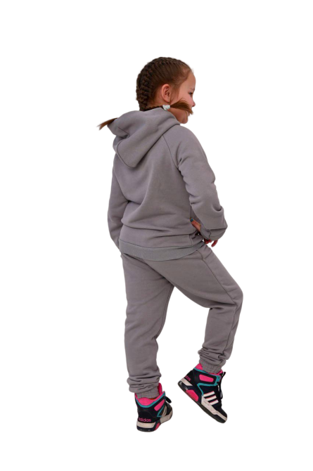 Теплый спортивный костюм детский с начесом Серый 134 Харьков - изображение 3