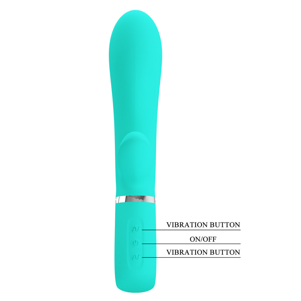 Вибратор с мягкой головкой и клиторальной стимуляцией Pretty Love - Thomas USB Green, BI-014621-3 Sex Aura Киев - изображение 10