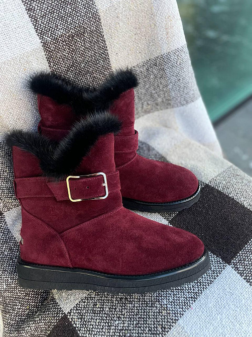 Без бренда Угги жіночі YDG-bellini 1833 бордові (зима, замша натуральна) (1715) 35 Коломыя - изображение 8