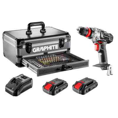 Шуруповерт Graphite Energy + SET, 18В, 2х2.0 Ач, 109ед. кейс (58G022-PS15) Винница