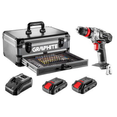 Шуруповерт Graphite Energy + SET, 18В, 2х2.0 Ач, 109ед. кейс (58G022-PS15) Винница - изображение 1