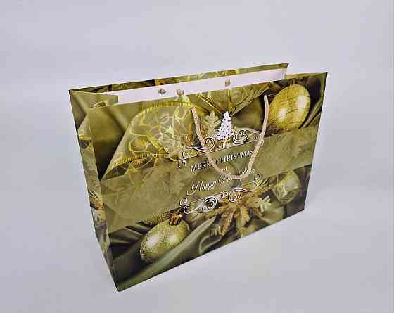 Паперові пакети великий горизонтальний 36/22/10 новорічний-19 (12 шт.) Харків