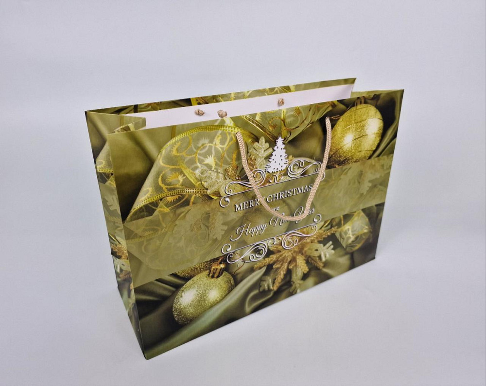 Паперові пакети великий горизонтальний 36/22/10 новорічний-19 (12 шт.) Харків - фото 1