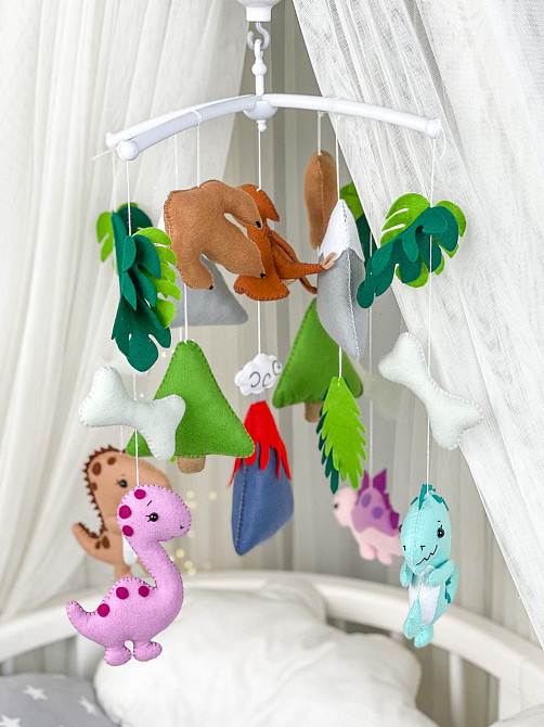 Музичний мобіль WoollyFox «Веселі динозаврики» з 35 мелодіями Киев - изображение 2