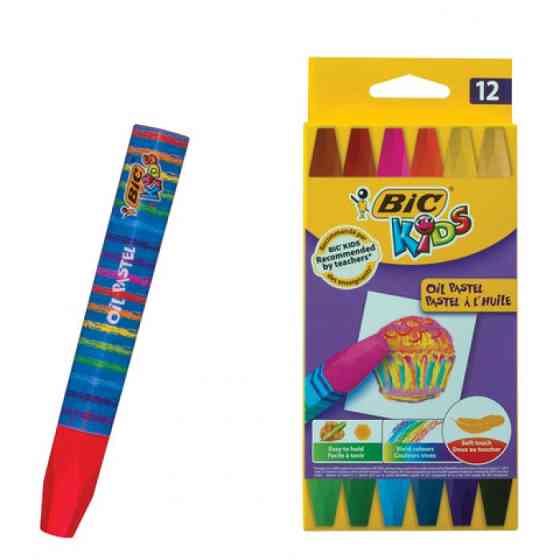 Олівці кольорові воскові "BIC" 12 кол. "Oil Pastel ", шт Київ