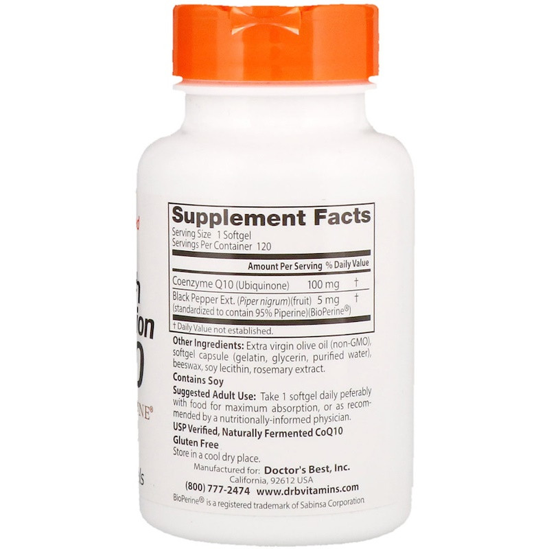 Коензим Q-10 з біоперином (CoQ10 with Bioperine) 100 мг 60 капсул Київ - фото 4
