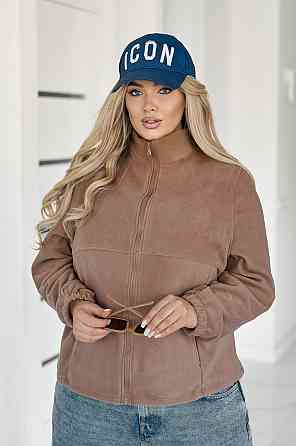 Флісова жіноча кофта на блискавці Jacket" | Норма та батал Капучино, 54-56 Київ