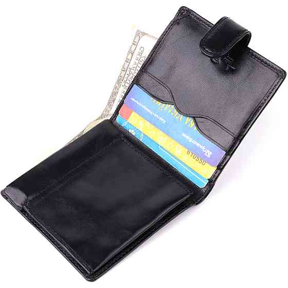 Стильный кошелек унисекс из глянцевой натуральной кожи Tony Perotti 20885_1 (1256 nero) Черный Киев