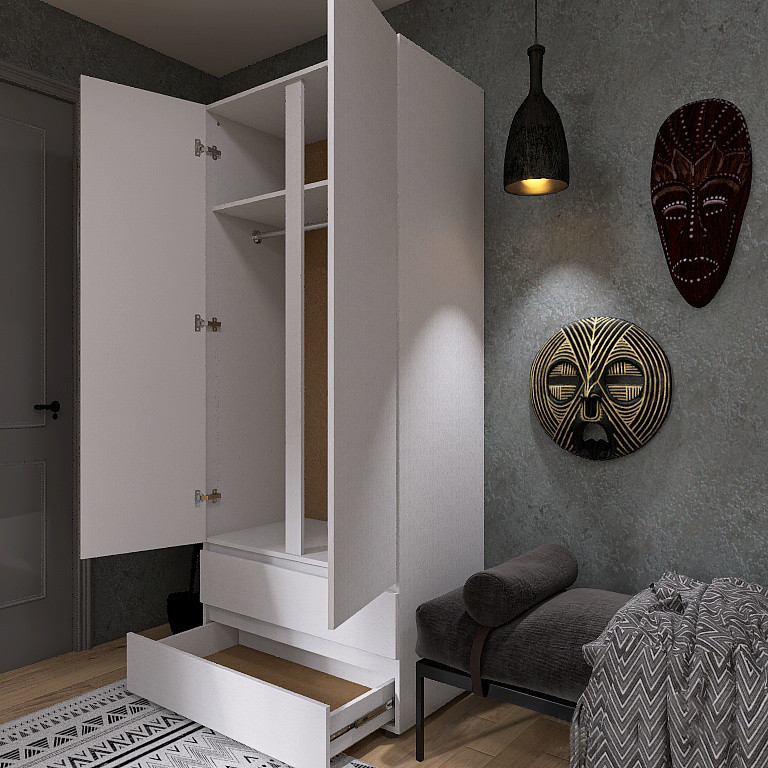 Шкаф двухдверный Эверест ШЛ-2 Лайт Нимфея Альба (DTM-4676) Днепр - изображение 5