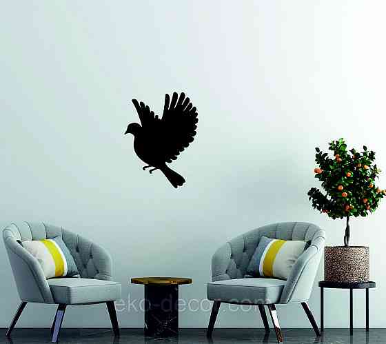 Декоративное настенное Панно «Птичка» Декор на стену(цена за 1шт) 30*23 см, Черный Киев