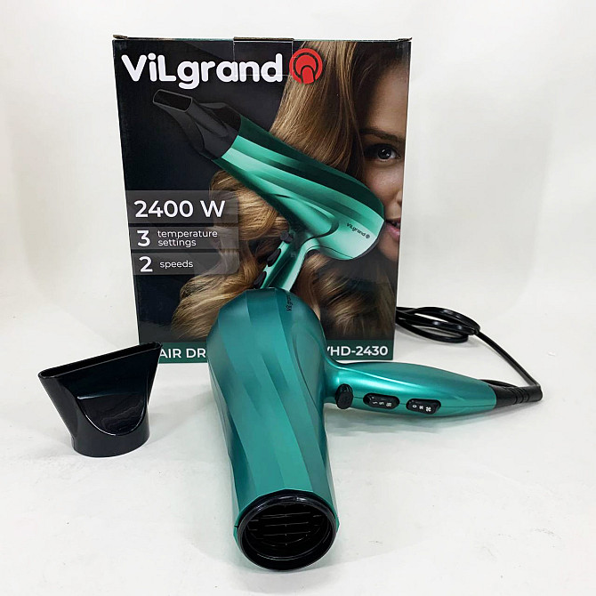 Фен для эффективной укладки волос Vilgrand VHD-2430 2400 Вт, Электрический фен для гладких волос KP-58 Львов - изображение 6
