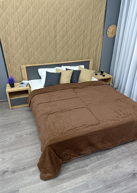 Плед-покрывало Премиум 220х240 см (+-5см) Коричневый (87-222) Киев - изображение 5