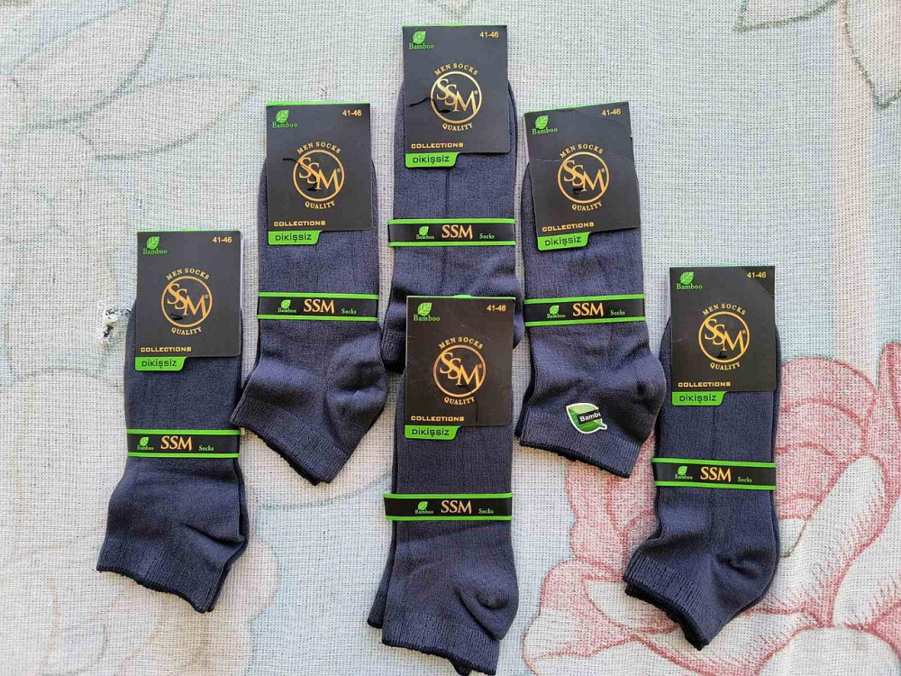 Набір чоловічих низьких шкарпеток із бамбука (6 шт. у пакованні) SSM Socks. Розмір 41-46 Київ - фото 1