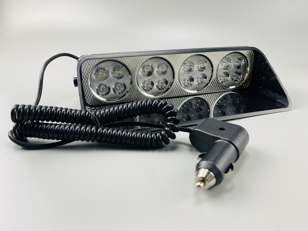 Маячок проблисковий S16 (стробоскоп) 16 led мигалка автомобільна синя+червоний спалах (під скло) Мукачево - фото 6