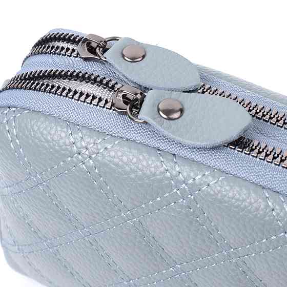 Елегантна жіноча сумка прошита ромбами на лицьовій стороні з натуральної шкіри Синій (Vintage) Київ