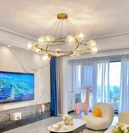 Люстра светодиодная потолочная 8816 (Золотистый) 10+5 плафонов Винница