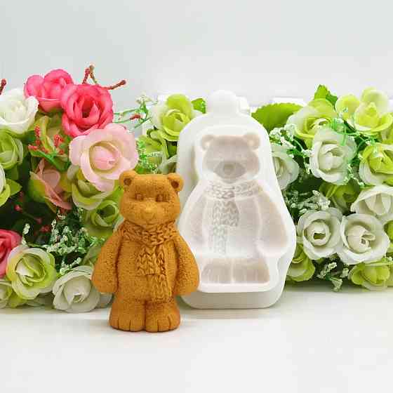 Молд із силікону Ведмедик 105 на 65 мм сірий Київ