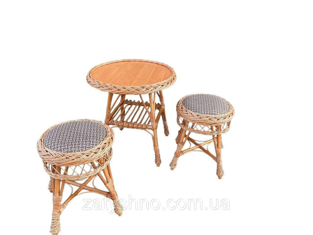 Комплект дачних плетених меблів з табуретками Київ - фото 6