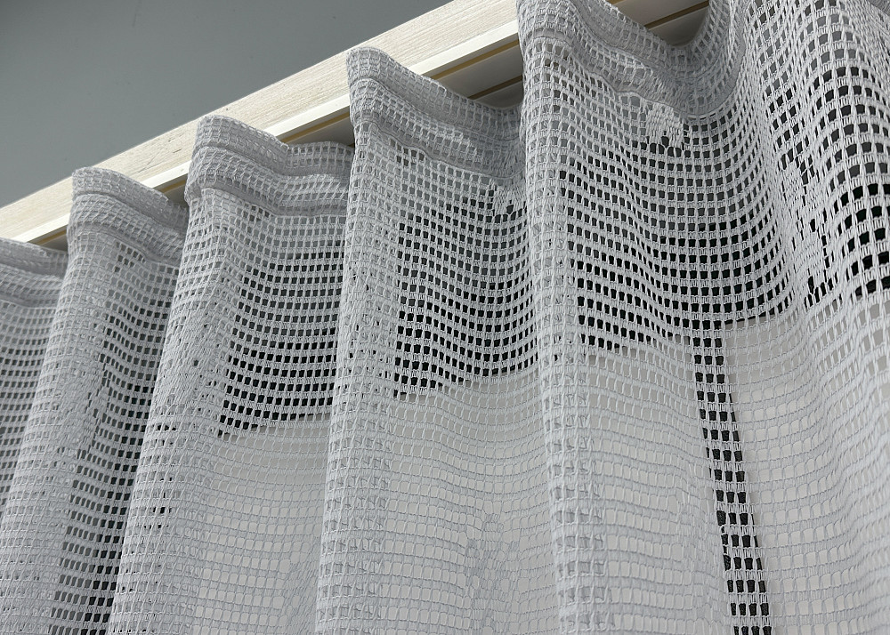 Тюль сетка VR-Textil Juli № 1717т Арка на кухню цвет серый 400х150 см (53-0042) Киев - изображение 7