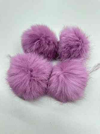 Меховой помпон на шапку из кролика 7-8 см Розовый 2 Харьков