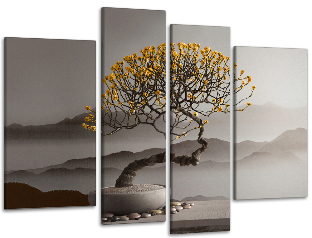Модульна картина в спальню, вітальню Дерево Бонсай Art-604_4 99x140 см Київ - фото 1
