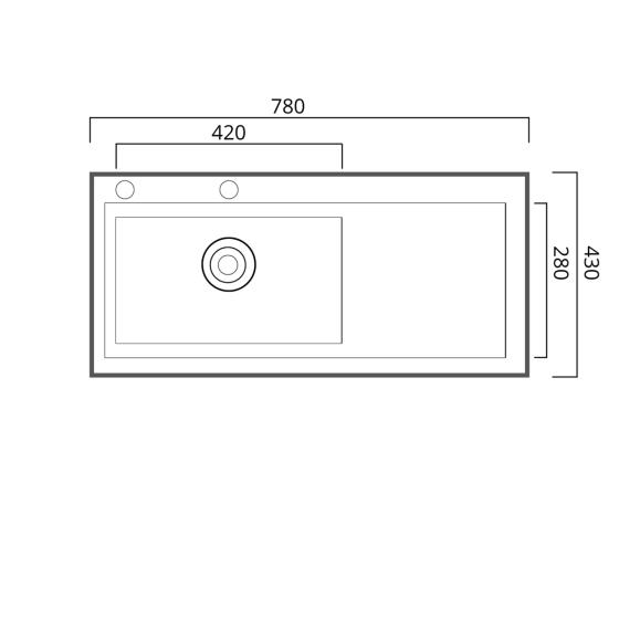 PLATINUM Кухонна мийка нержавійка 78*43 L Platinum Handmade (два отвори, круглий сифон 3,0/0,8) Коломия