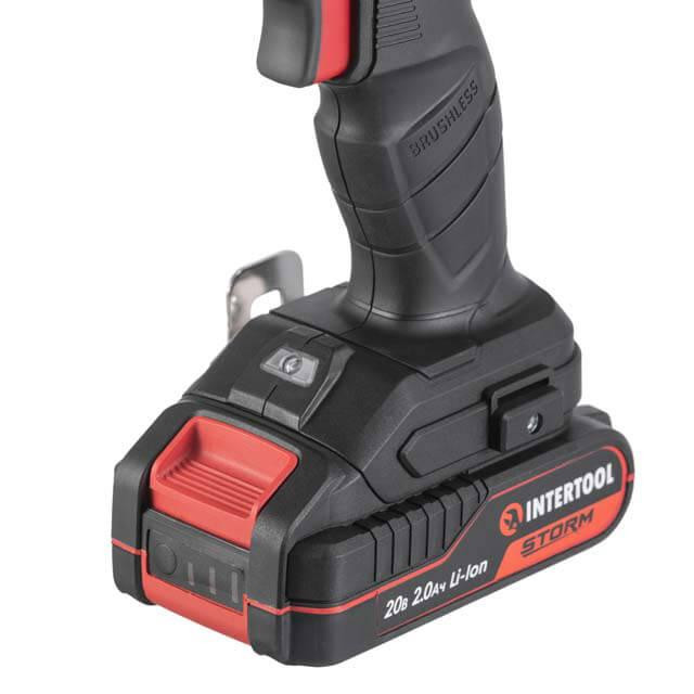Гайкокрут акумуляторний INTERTOOL WT‑0364, 20 В, 300 Nm, 2500 об/хв, 3000 уд/хв, 1/2", Li-ion, 2,0 Ач, ЗП 2 A - для автосервісу Львів - фото 2