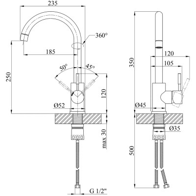 Змішувач Kroner Klassisch-ESG035 (CV023000) Вінниця - фото 8