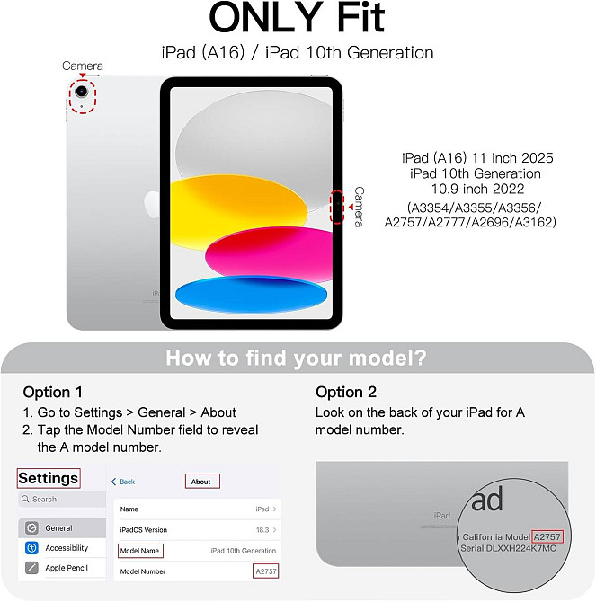 Защитный чехол-книжка ProCase для iPad (A16) 11-го/10-го поколения (2025/2022) A3354 / A3355 / A2696 / A2757 / A2777 Днепр - изображение 5