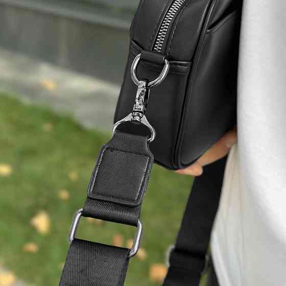 Шкіряна чорна чоловіча сумка Pobedov Delta Київ