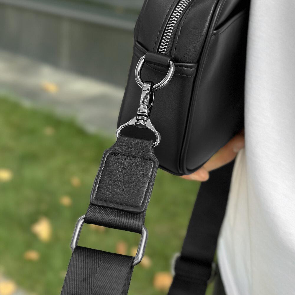 Кожаная черная мужская сумка Pobedov Delta Киев - изображение 4