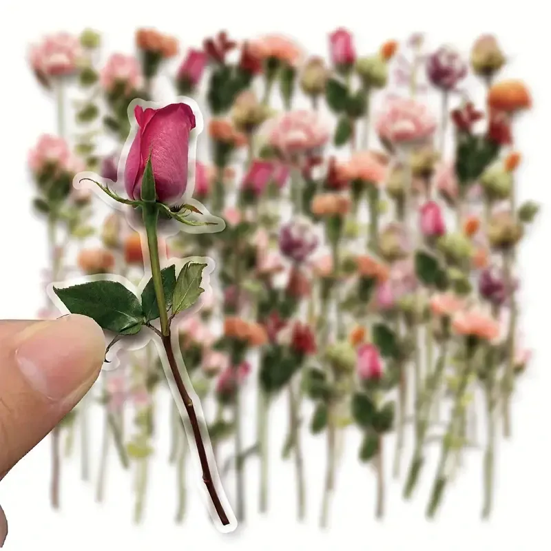 Набор наклеек с розами и цветами – 30 шт водонепроницаемых Киев - изображение 3